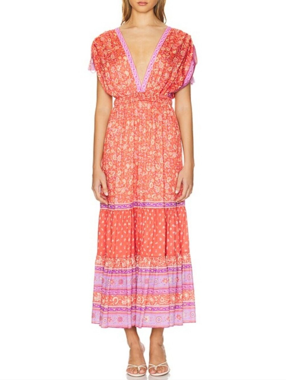 Spell Sunshine Bandit Gown Bohemian Maxi Dress - Adjustable Sleeves, Size Medium